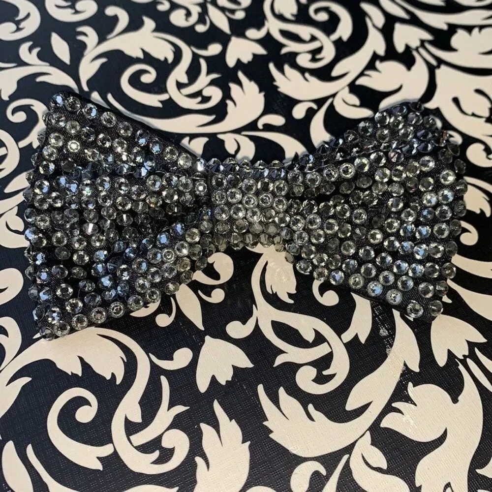Full coverage Barrette For Women Girl Rhinestone Crystal Big Bow Knot Hair Clip
